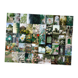 50PCS Nature Landscape Stickers Decorative Aesthetic Travel Scenery Scrapbooking Stickers for DIY Planner Journal Notebook Laptops Luggages Green - Front View