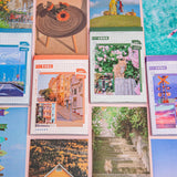 50PCS Nature Landscape Stickers Decorative Aesthetic Travel Scenery Scrapbooking Stickers for DIY Planner Journal Notebook Laptops Luggages Green - Rear View