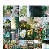 50PCS Nature Landscape Stickers Decorative Aesthetic Travel Scenery Scrapbooking Stickers for DIY Planner Journal Notebook Laptops Luggages Green