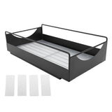 Pull Out Cabinet Organizer Carbon Steel Smooth Sliding Silent Slide Out Pantry Shelves for Bathroom Wardrobe Black M 227x401x85mm