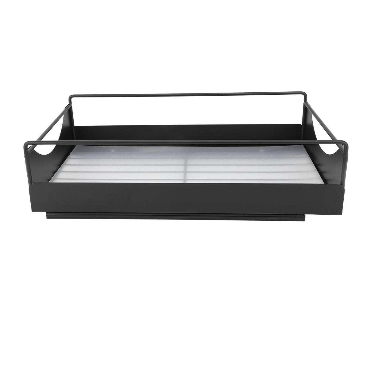 Pull Out Cabinet Organizer Carbon Steel Smooth Sliding Silent Slide Out Pantry Shelves for Bathroom Wardrobe Black M 227x401x85mm