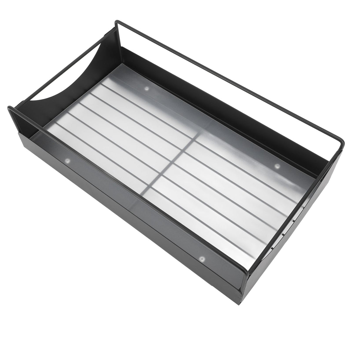 Pull Out Cabinet Organizer Carbon Steel Smooth Sliding Silent Slide Out Pantry Shelves for Bathroom Wardrobe Black M 227x401x85mm