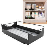 Pull Out Cabinet Organizer Carbon Steel Smooth Sliding Silent Slide Out Pantry Shelves for Bathroom Wardrobe Black M 227x401x85mm