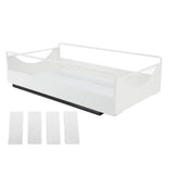 Pull Out Cabinet Organizer Carbon Steel Smooth Sliding Silent Slide Out Pantry Shelves for Bathroom Wardrobe White M 227x401x85mm