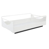 Pull Out Cabinet Organizer Carbon Steel Smooth Sliding Silent Slide Out Pantry Shelves for Bathroom Wardrobe White M 227x401x85mm - Side View