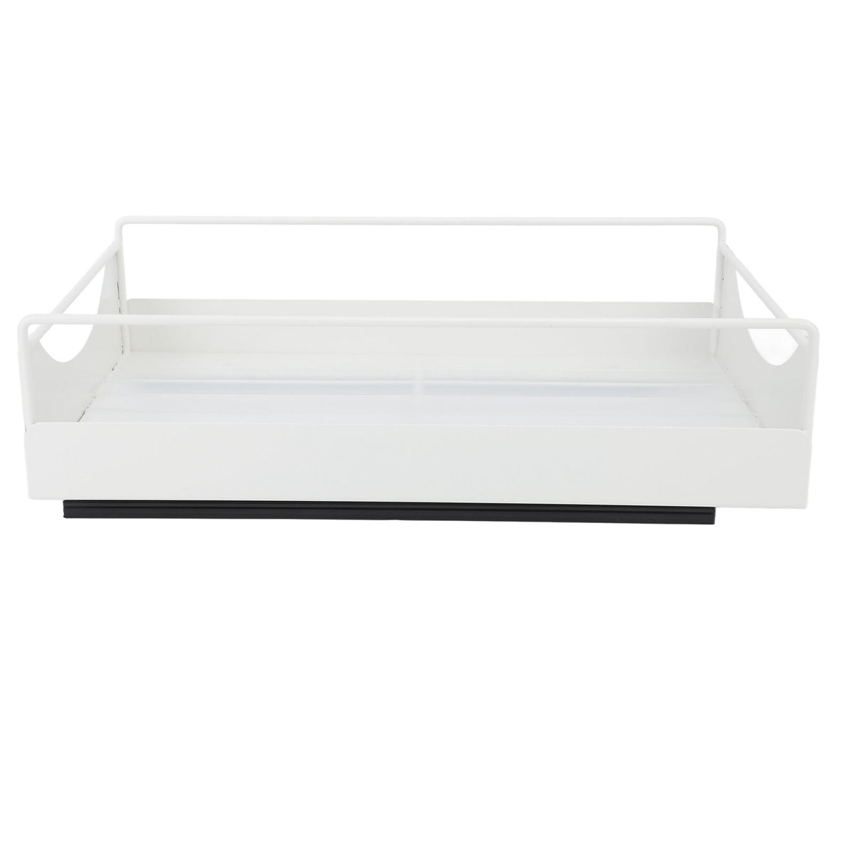 Pull Out Cabinet Organizer Carbon Steel Smooth Sliding Silent Slide Out Pantry Shelves for Bathroom Wardrobe White M 227x401x85mm