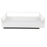 Pull Out Cabinet Organizer Carbon Steel Smooth Sliding Silent Slide Out Pantry Shelves for Bathroom Wardrobe White M 227x401x85mm - Top-Down View