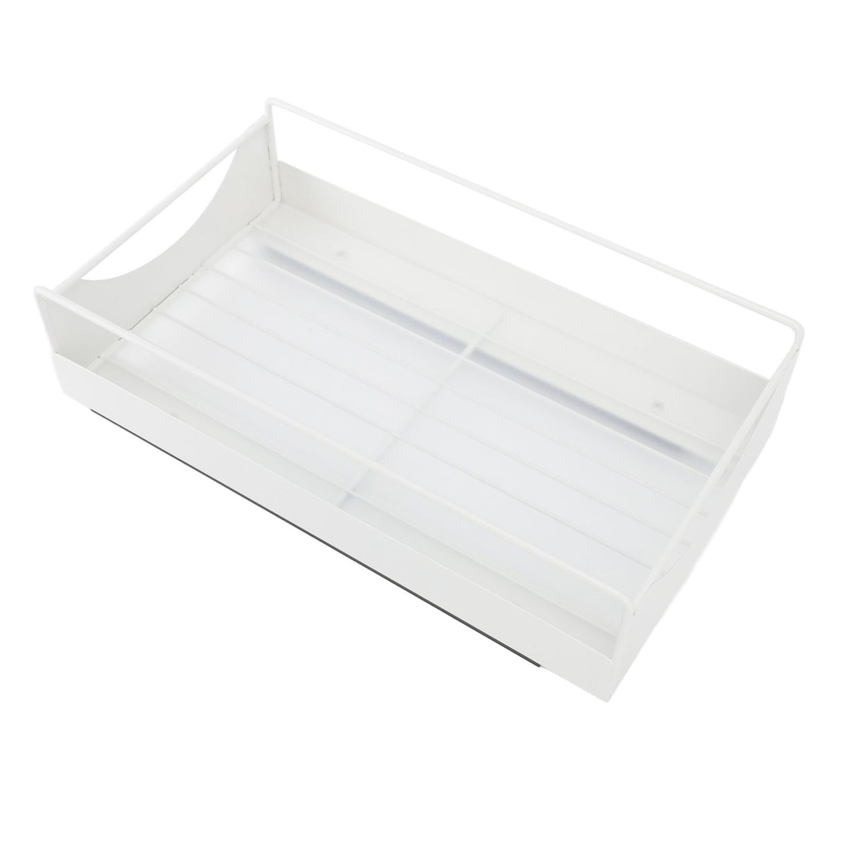 Pull Out Cabinet Organizer Carbon Steel Smooth Sliding Silent Slide Out Pantry Shelves for Bathroom Wardrobe White M 227x401x85mm