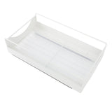 Pull Out Cabinet Organizer Carbon Steel Smooth Sliding Silent Slide Out Pantry Shelves for Bathroom Wardrobe White M 227x401x85mm - Rear View