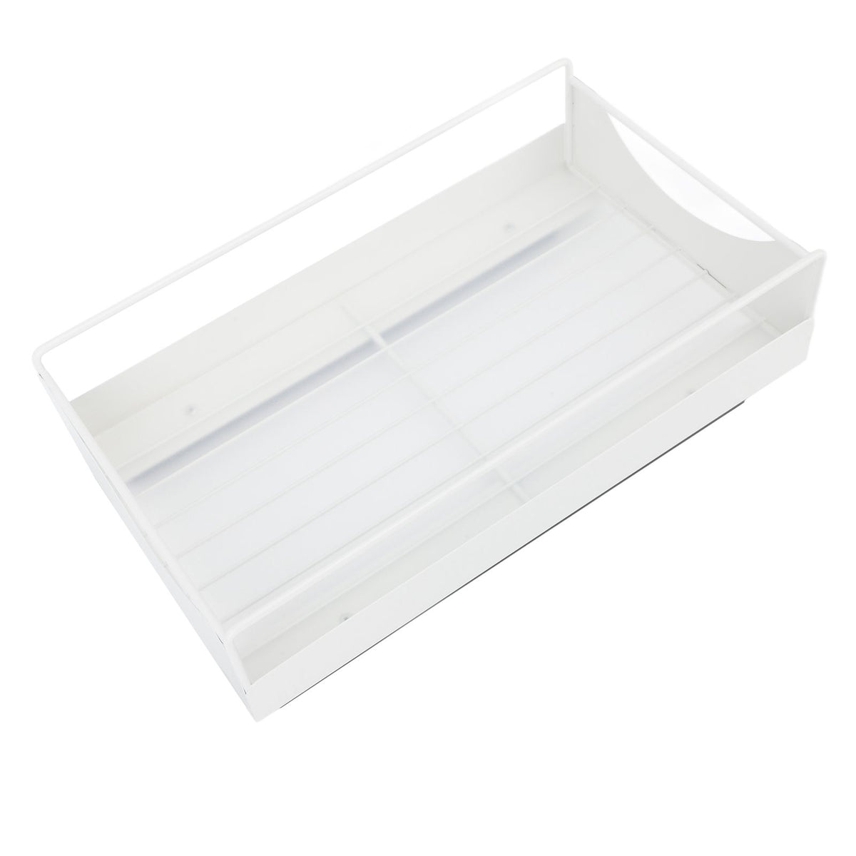 Pull Out Cabinet Organizer Carbon Steel Smooth Sliding Silent Slide Out Pantry Shelves for Bathroom Wardrobe White M 227x401x85mm