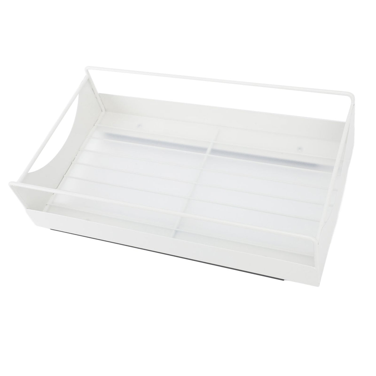 Pull Out Cabinet Organizer Carbon Steel Smooth Sliding Silent Slide Out Pantry Shelves for Bathroom Wardrobe White M 227x401x85mm