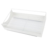 Pull Out Cabinet Organizer Carbon Steel Smooth Sliding Silent Slide Out Pantry Shelves for Bathroom Wardrobe White M 227x401x85mm - Low Angle