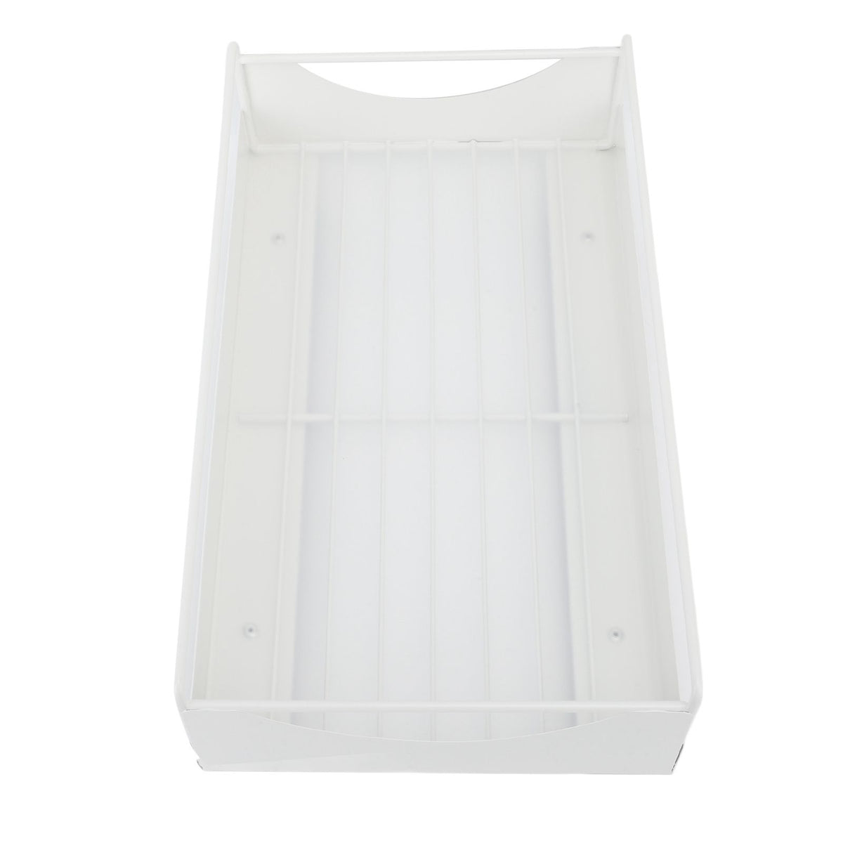 Pull Out Cabinet Organizer Carbon Steel Smooth Sliding Silent Slide Out Pantry Shelves for Bathroom Wardrobe White M 227x401x85mm