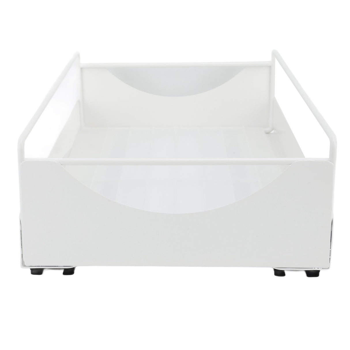 Pull Out Cabinet Organizer Carbon Steel Smooth Sliding Silent Slide Out Pantry Shelves for Bathroom Wardrobe White M 227x401x85mm