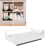Pull Out Cabinet Organizer Carbon Steel Smooth Sliding Silent Slide Out Pantry Shelves for Bathroom Wardrobe White M 227x401x85mm