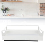 Pull Out Cabinet Organizer Carbon Steel Smooth Sliding Silent Slide Out Pantry Shelves for Bathroom Wardrobe White M 227x401x85mm