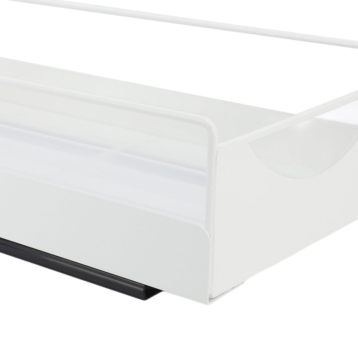 Pull Out Cabinet Organizer Carbon Steel Smooth Sliding Silent Slide Out Pantry Shelves for Bathroom Wardrobe White M 227x401x85mm