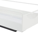 Pull Out Cabinet Organizer Carbon Steel Smooth Sliding Silent Slide Out Pantry Shelves for Bathroom Wardrobe White M 227x401x85mm