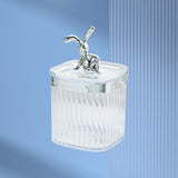 Toothpick Holder Large Capacity Fashion Look Toothpick Container Storage Box Jar for Home Restaurant Transparent - Rear View
