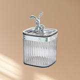 Toothpick Holder Large Capacity Fashion Look Toothpick Container Storage Box Jar for Home Restaurant Smoky Gray