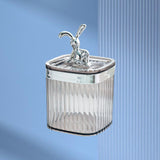 Toothpick Holder Large Capacity Fashion Look Toothpick Container Storage Box Jar for Home Restaurant Smoky Gray - Rear View