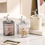 Toothpick Holder Large Capacity Fashion Look Toothpick Container Storage Box Jar for Home Restaurant Smoky Gray - Extra Image