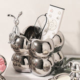 Storage Box Ceramic Modern Exquisite Rabbit Shape Decoration Multi Purpose Organizer Box for Cosmetics Keys Home Decor Silver