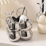 Storage Box Ceramic Modern Exquisite Rabbit Shape Decoration Multi Purpose Organizer Box for Cosmetics Keys Home Decor Silver