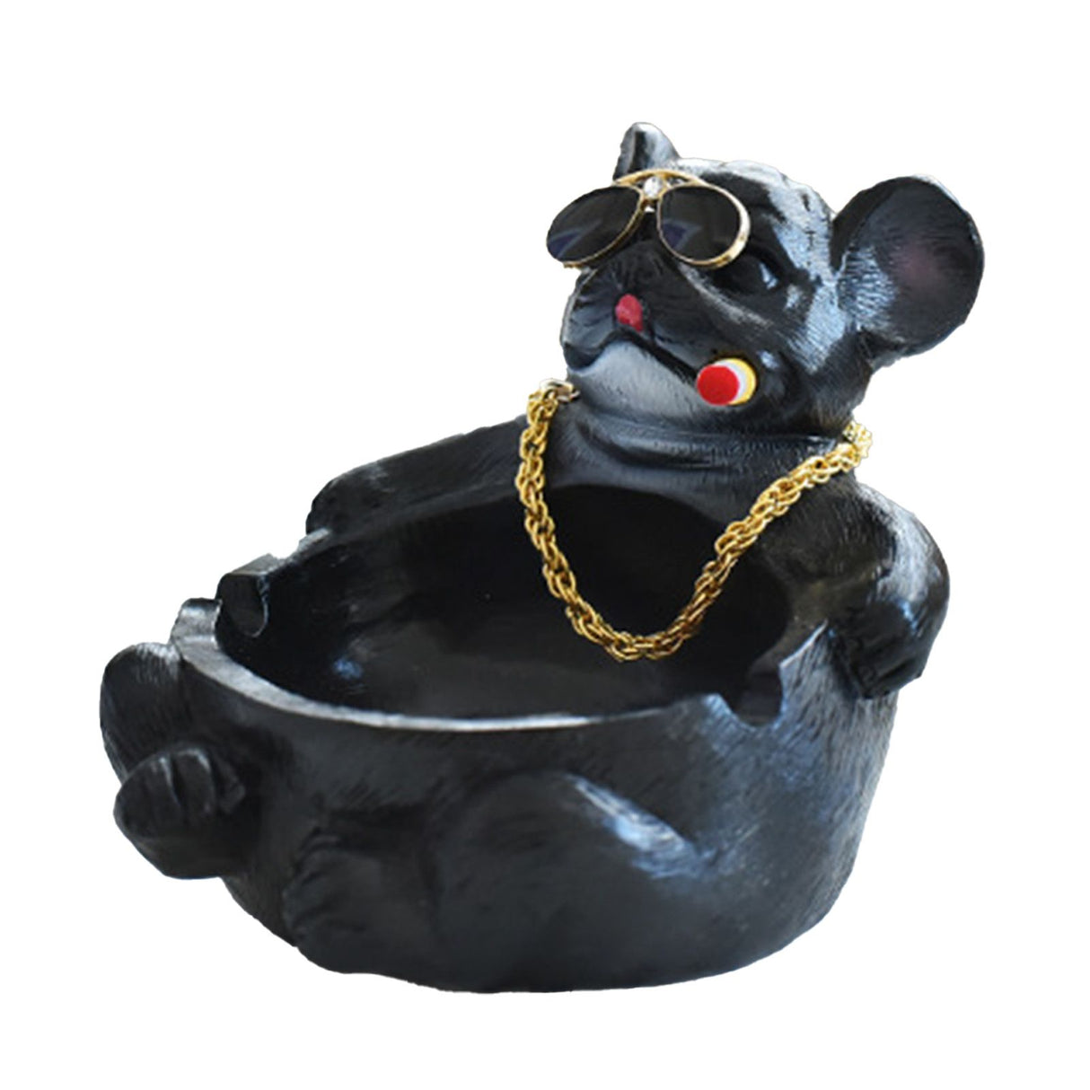 Cartoon Animal Ashtray Household Innovative Decorative Bully Dog Ashtray for Living Room Black