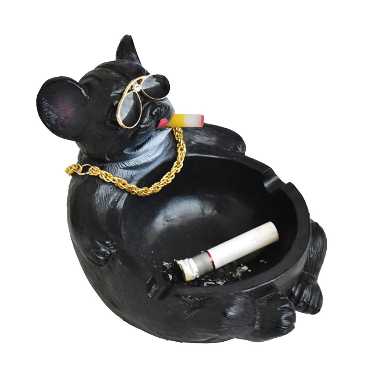 Cartoon Animal Ashtray Household Innovative Decorative Bully Dog Ashtray for Living Room Black