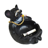 Cartoon Animal Ashtray Household Innovative Decorative Bully Dog Ashtray for Living Room Black