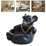 Cartoon Animal Ashtray Household Innovative Decorative Bully Dog Ashtray for Living Room Black