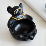 Cartoon Animal Ashtray Household Innovative Decorative Bully Dog Ashtray for Living Room Black