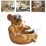 Cartoon Animal Ashtray Household Innovative Decorative Bully Dog Ashtray for Living Room Brown