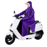 Electric Bike Raincoat Enlarged Protection Oxford Cloth Adults Sleeve Rain Poncho for Cycling Purple 5XL
