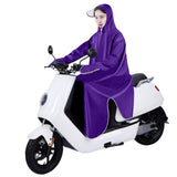 Electric Bike Raincoat Enlarged Protection Oxford Cloth Adults Sleeve Rain Poncho for Cycling Purple 5XL - Top-Down View