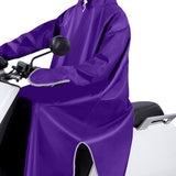 Electric Bike Raincoat Enlarged Protection Oxford Cloth Adults Sleeve Rain Poncho for Cycling Purple 5XL - Low Angle