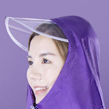 Electric Bike Raincoat Enlarged Protection Oxford Cloth Adults Sleeve Rain Poncho for Cycling Purple 5XL