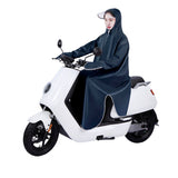 Electric Bike Raincoat Enlarged Protection Oxford Cloth Adults Sleeve Rain Poncho for Cycling Navy Blue 5XL