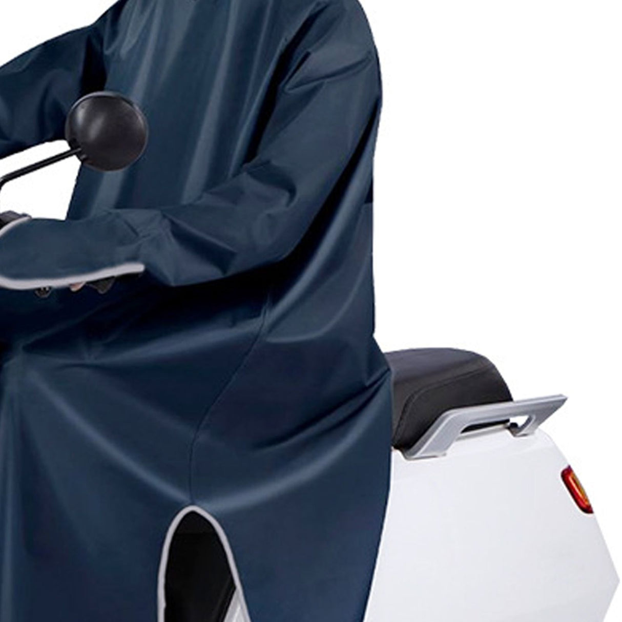 Electric Bike Raincoat Enlarged Protection Oxford Cloth Adults Sleeve Rain Poncho for Cycling Navy Blue 5XL