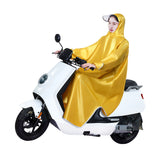 Electric Bike Raincoat Enlarged Protection Oxford Cloth Adults Sleeve Rain Poncho for Cycling Golden Yellow 5XL