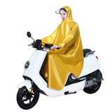 Electric Bike Raincoat Enlarged Protection Oxford Cloth Adults Sleeve Rain Poncho for Cycling Golden Yellow 5XL - Top-Down View