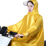 Electric Bike Raincoat Enlarged Protection Oxford Cloth Adults Sleeve Rain Poncho for Cycling Golden Yellow 5XL