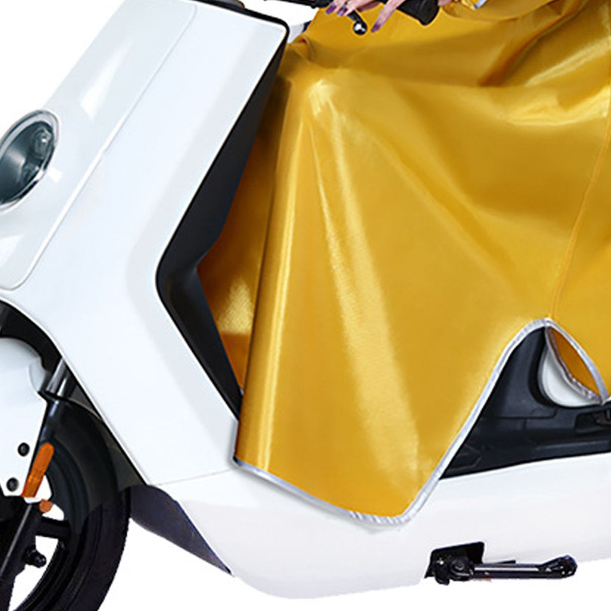 Electric Bike Raincoat Enlarged Protection Oxford Cloth Adults Sleeve Rain Poncho for Cycling Golden Yellow 5XL