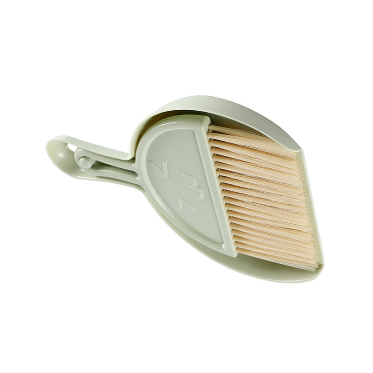 Mini Broom Dustpan Set Smile Face Plastic Handheld Efficient Cleaning Portable Tiny Brush Dustpan for Tabletop Office Green