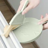 Mini Broom Dustpan Set Smile Face Plastic Handheld Efficient Cleaning Portable Tiny Brush Dustpan for Tabletop Office Green