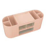 Pen Holder with Transparent Drawers Large Capacity Multiple Compartment Plastic Pencil Storage Organizer for Office Desk Pink - Extra Image