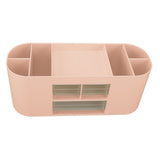 Pen Holder with Transparent Drawers Large Capacity Multiple Compartment Plastic Pencil Storage Organizer for Office Desk Pink