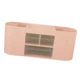 Pen Holder with Transparent Drawers Large Capacity Multiple Compartment Plastic Pencil Storage Organizer for Office Desk Pink - Extra Image