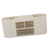 Pen Holder with Transparent Drawers Large Capacity Multiple Compartment Plastic Pencil Storage Organizer for Office Desk White